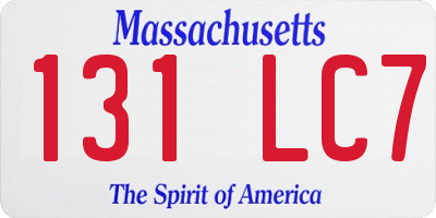 MA license plate 131LC7