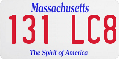 MA license plate 131LC8
