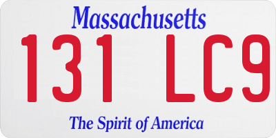 MA license plate 131LC9