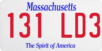 MA license plate 131LD3