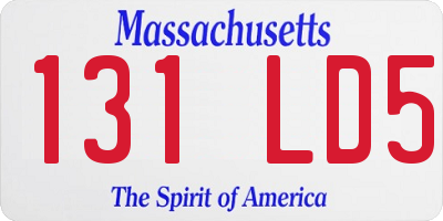 MA license plate 131LD5