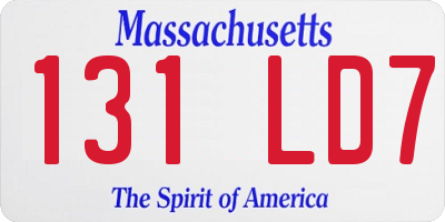 MA license plate 131LD7