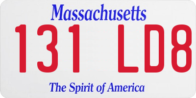 MA license plate 131LD8
