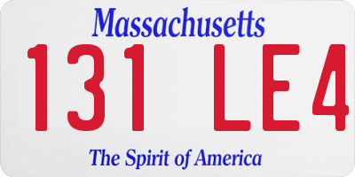 MA license plate 131LE4