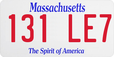 MA license plate 131LE7