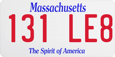 MA license plate 131LE8