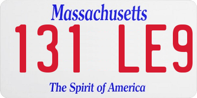 MA license plate 131LE9