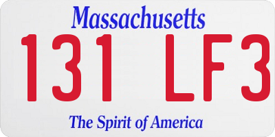 MA license plate 131LF3