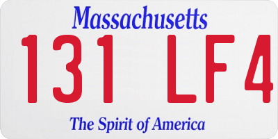 MA license plate 131LF4