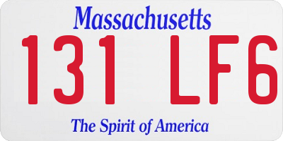 MA license plate 131LF6