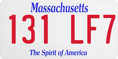 MA license plate 131LF7