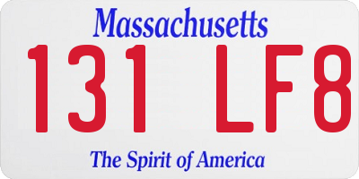 MA license plate 131LF8