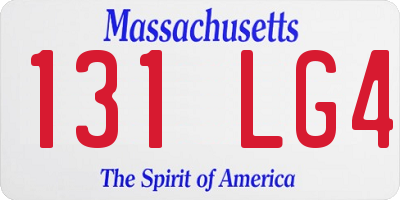 MA license plate 131LG4