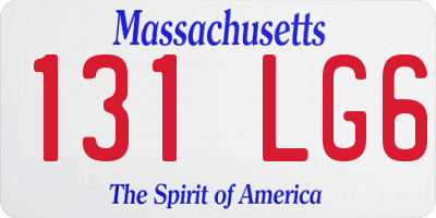 MA license plate 131LG6