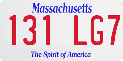 MA license plate 131LG7