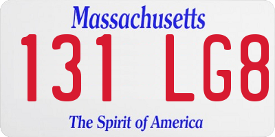 MA license plate 131LG8