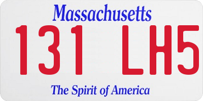 MA license plate 131LH5