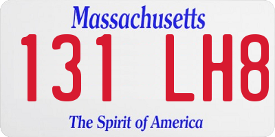 MA license plate 131LH8