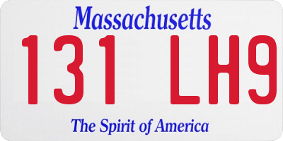 MA license plate 131LH9