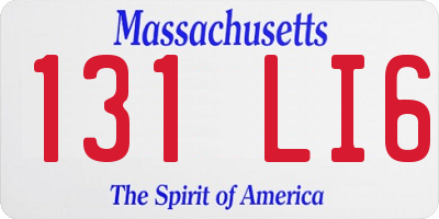 MA license plate 131LI6