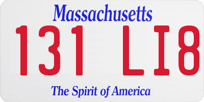 MA license plate 131LI8