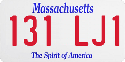 MA license plate 131LJ1