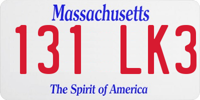 MA license plate 131LK3