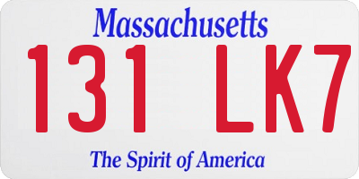 MA license plate 131LK7