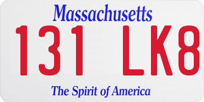 MA license plate 131LK8