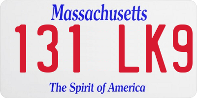 MA license plate 131LK9