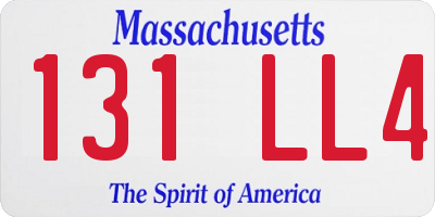 MA license plate 131LL4