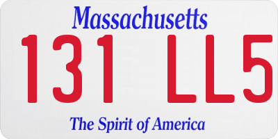 MA license plate 131LL5
