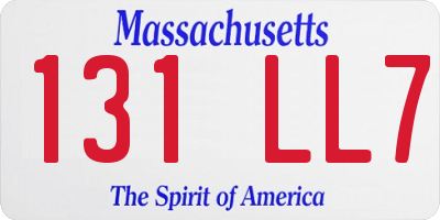 MA license plate 131LL7