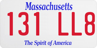 MA license plate 131LL8