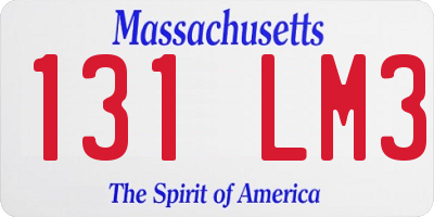 MA license plate 131LM3