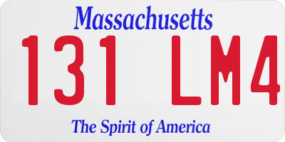 MA license plate 131LM4