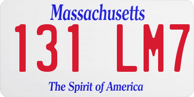 MA license plate 131LM7