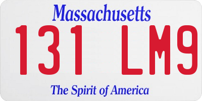 MA license plate 131LM9