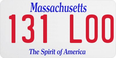 MA license plate 131LO0