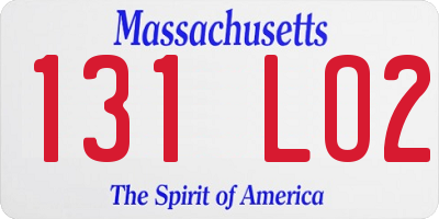 MA license plate 131LO2