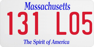 MA license plate 131LO5