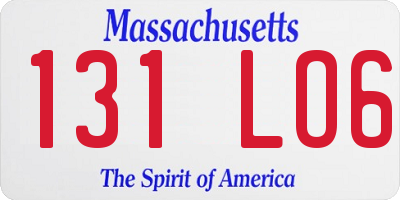 MA license plate 131LO6