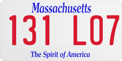 MA license plate 131LO7
