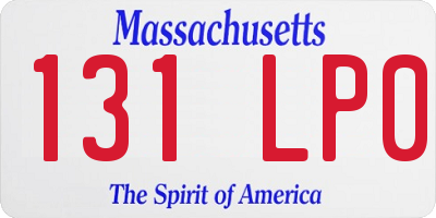 MA license plate 131LP0