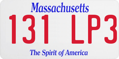 MA license plate 131LP3