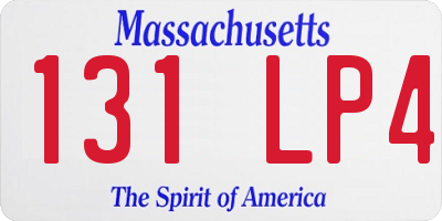 MA license plate 131LP4
