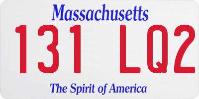 MA license plate 131LQ2