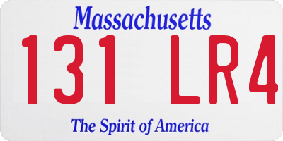MA license plate 131LR4