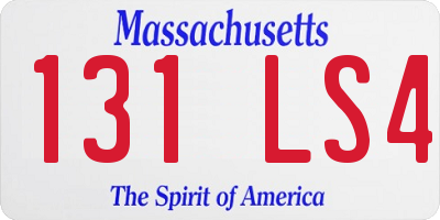 MA license plate 131LS4