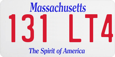MA license plate 131LT4